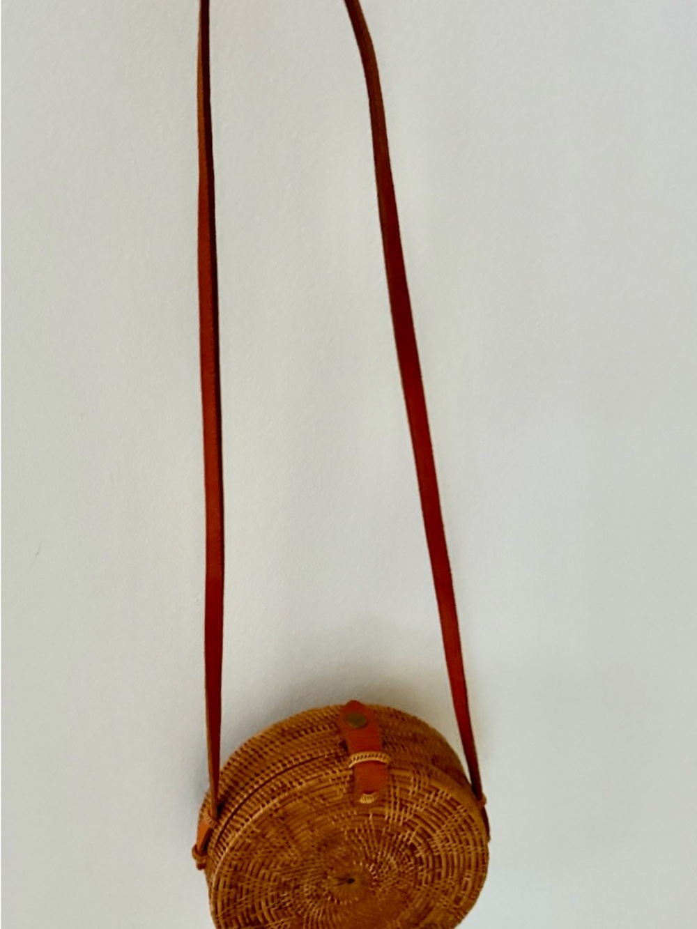 Bali Round Straw Crossbody Bag - Natural Straw - Picture 12 of 12